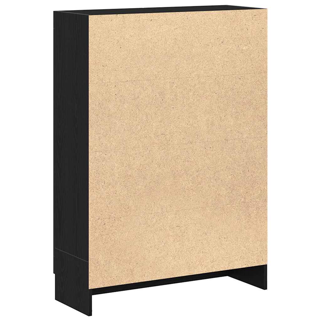 Book Cabinet Black Oak 82,5x30,5x115 cm Engineered Wood