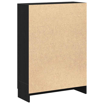 Book Cabinet Black Oak 82,5x30,5x115 cm Engineered Wood