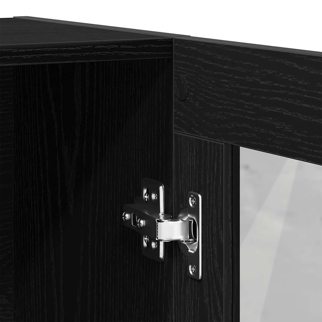 Book Cabinet Black Oak 82,5x30,5x115 cm Engineered Wood