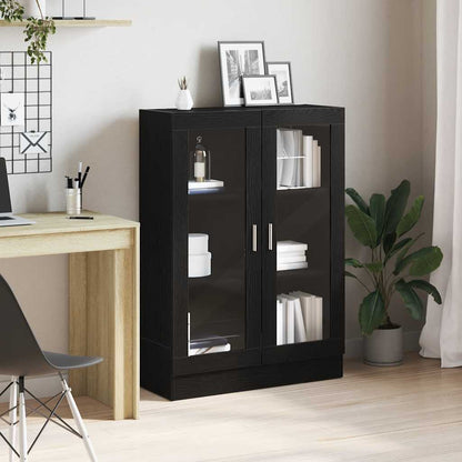 Book Cabinet Black Oak 82,5x30,5x115 cm Engineered Wood