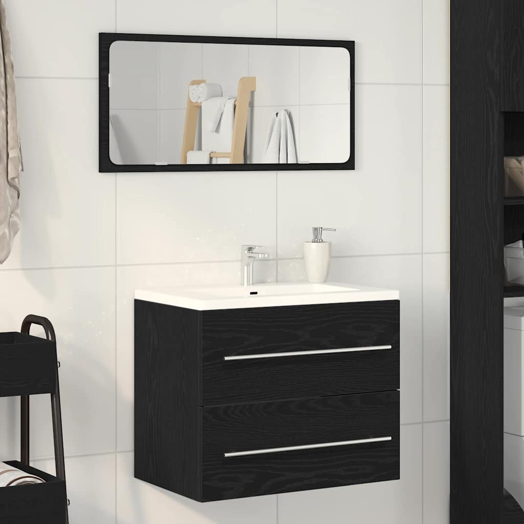 Bathroom Sink Cabinet Black Oak 60x38,5x48 cm Engineered Wood