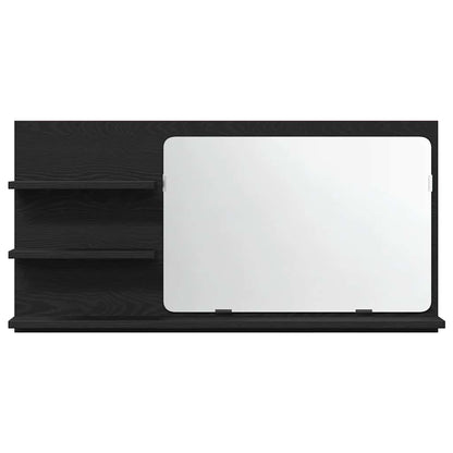 Bathroom Mirror Cabinet Black Oak 90x11x45 cm Engineered Wood