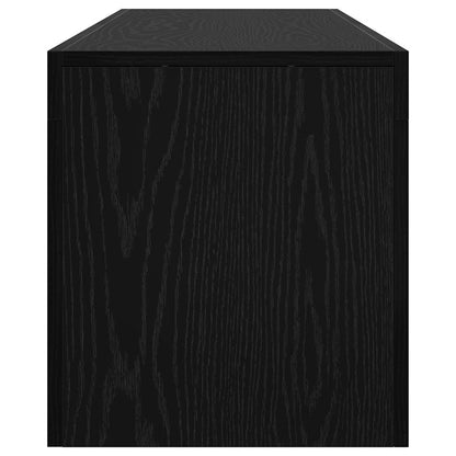 TV Cabinet with LED Lights Black Oak 140x36.5x40 cm Engineered Wood