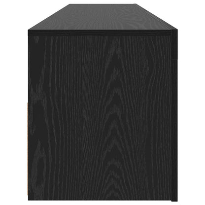 TV Cabinet with LED Lights Black Oak 120x35x40 cm Engineered Wood