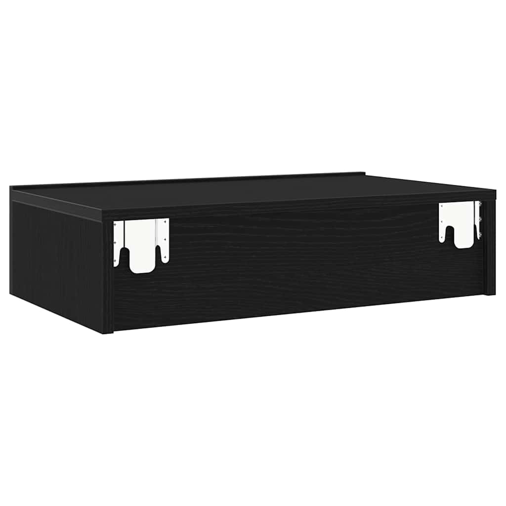 TV Cabinet with LED Lights Black Oak 60x35x15.5 cm
