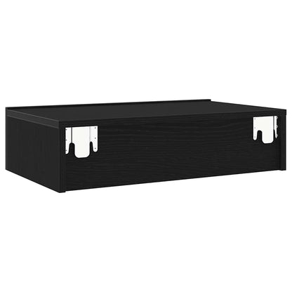 TV Cabinet with LED Lights Black Oak 60x35x15.5 cm