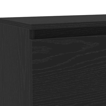 TV Cabinet with LED Lights Black Oak 120x30x36 cm
