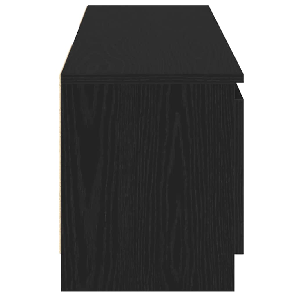 TV Cabinet with LED Lights Black Oak 120x30x36 cm Engineered Wood