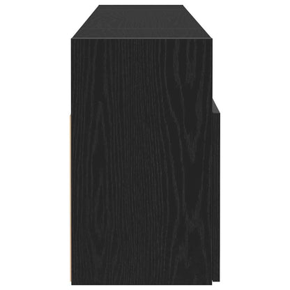 TV Cabinet with LED Lights Black Oak 120x30x50 cm Engineered Wood