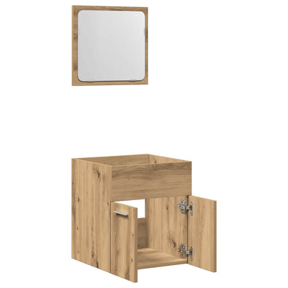 2 Piece Bathroom Furniture Set Artisan Oak Engineered Wood
