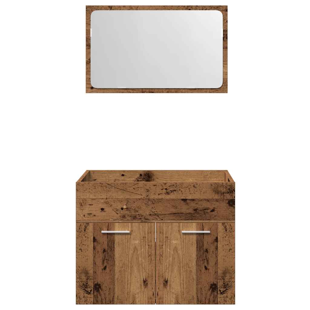 2 Piece Bathroom Furniture Set Old Wood Engineered Wood