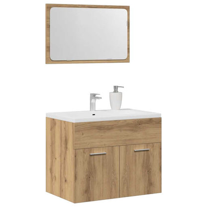 2 Piece Bathroom Furniture Set Artisan Oak Engineered Wood