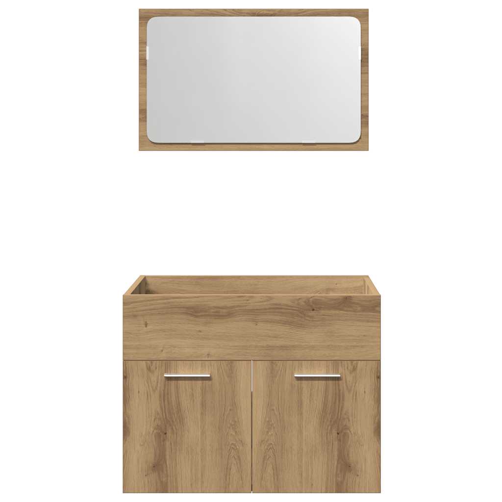 2 Piece Bathroom Furniture Set Artisan Oak Engineered Wood