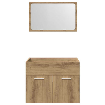 2 Piece Bathroom Furniture Set Artisan Oak Engineered Wood