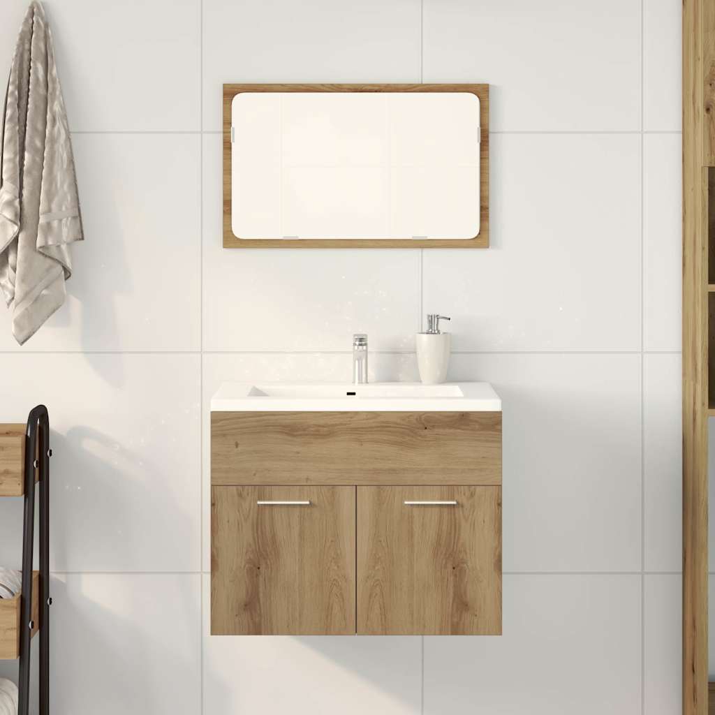 2 Piece Bathroom Furniture Set Artisan Oak Engineered Wood