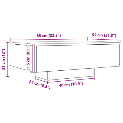 Coffee Table Black Oak 85 x 55 x 31 cm