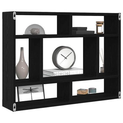 Wall Shelf Black Oak 75x16x55 cm Engineered Wood