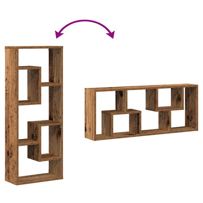 Wall Shelf Old Wood 36x16x90 cm Engineered Wood