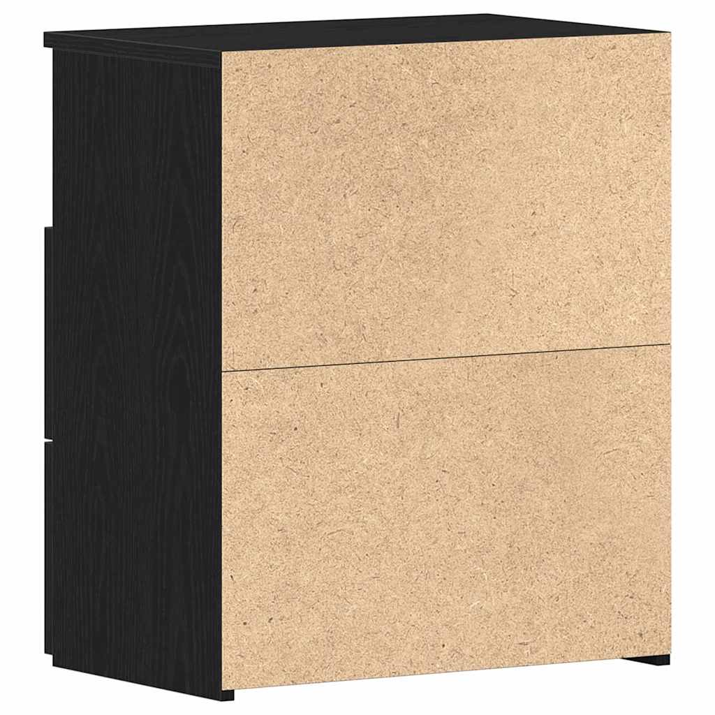 Nightstand with Drawer Black Oak 50 x 32 x 60cm Engineered Wood