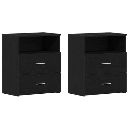 Nightstand 2 pcs Black Oak 50 x 32 x 60cm Engineered Wood