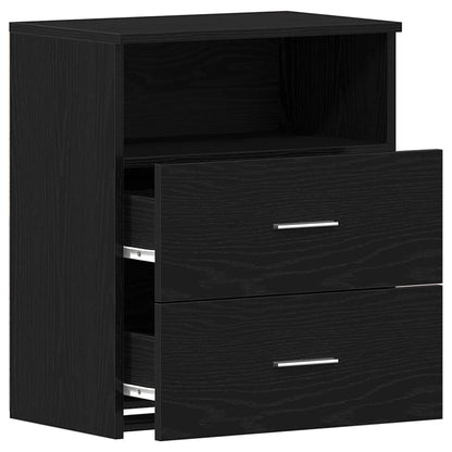 Nightstand 2 pcs Black Oak 50 x 32 x 60cm Engineered Wood