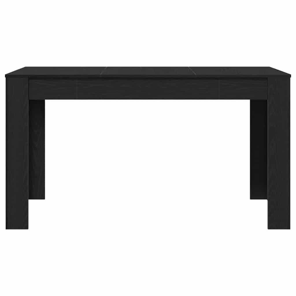 Dining Table Black Oak 140 x 74.5 x 76 cm Poly Rattan