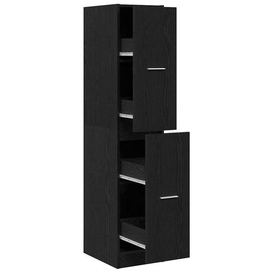 Apothecary Cabinet Black Oak 30x41x144,5 cm Engineered Wood