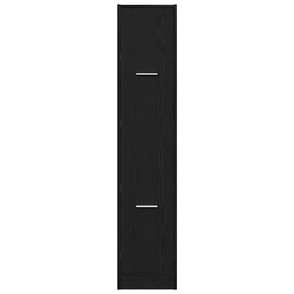 Apothecary Cabinet Black Oak 30x41x144.5 cm Engineered Wood