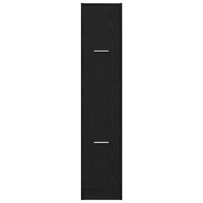 Apothecary Cabinet Black Oak 30x41x144.5 cm Engineered Wood