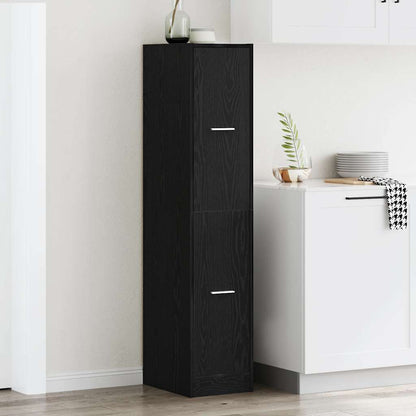 Apothecary Cabinet Black Oak 30x41x144.5 cm Engineered Wood