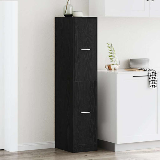 Apothecary Cabinet Black Oak 30x41x144,5 cm Engineered Wood