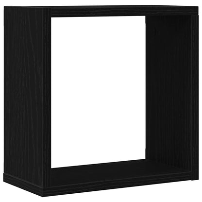 Wall Cube Shelves 2 pcs Black Oak 30x15x30 cm Engineered Wood