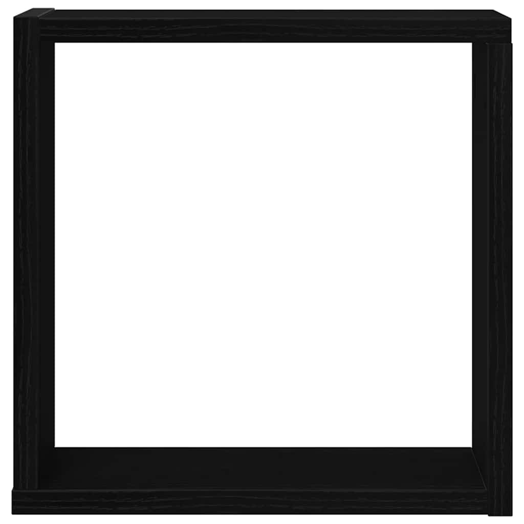 Wall Cube Shelves 4 pcs Black Oak 30x15x30 cm Engineered Wood