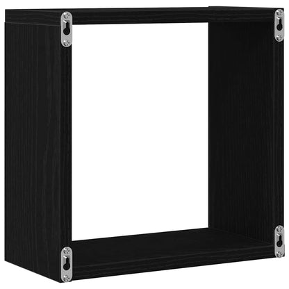 Wall Cube Shelves 4 pcs Black Oak 30x15x30 cm Engineered Wood