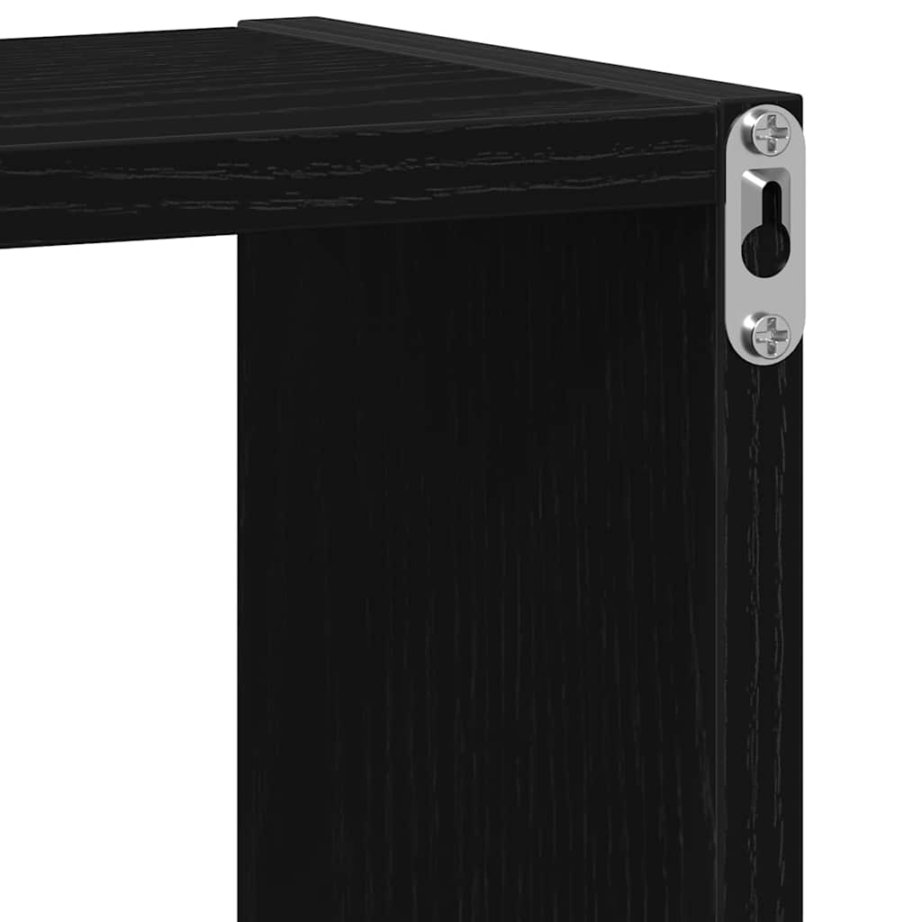 Wall Cube Shelves 4 pcs Black Oak 30x15x30 cm Engineered Wood