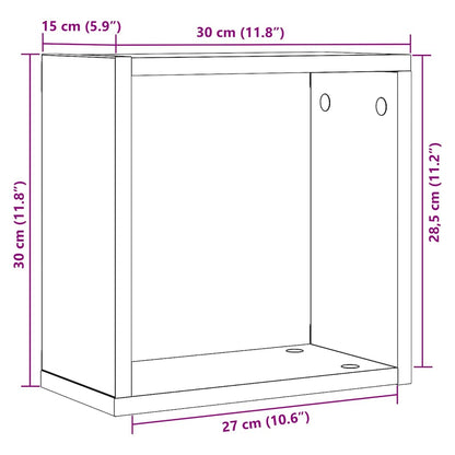 Wall Cube Shelves 4 pcs Black Oak 30x15x30 cm Engineered Wood