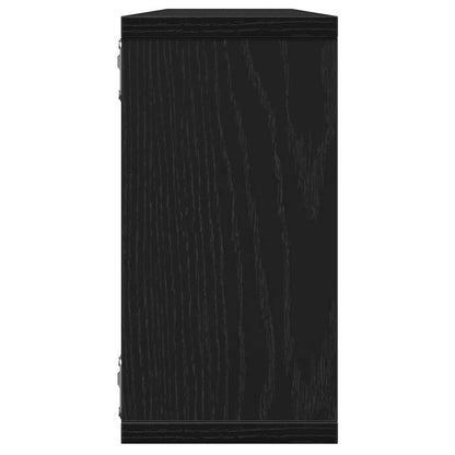 Wall Cube Shelves 2 pcs Black Oak 100x15x30 cm Engineered Wood