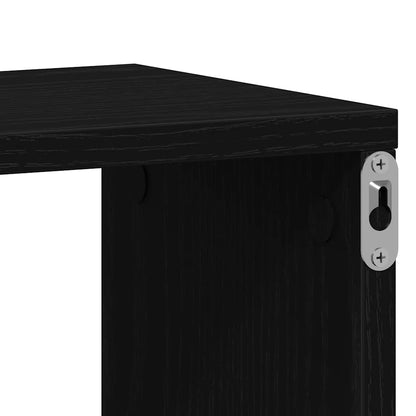 Wall Cube Shelves 2 pcs Black Oak 100x15x30 cm Engineered Wood
