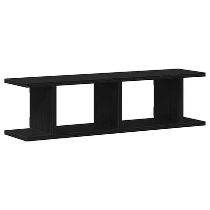 Wall Shelves 2 pcs Black Oak 75x18x20 cm Engineered Wood