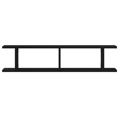 Wall Shelves 2 pcs Black Oak 90x18x20 cm Engineered Wood