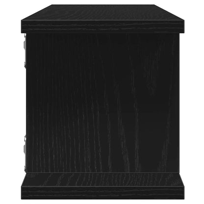 Wall Shelves 2 pcs Black Oak 90x18x20 cm Engineered Wood