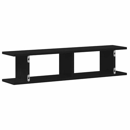 Wall Shelves 2 pcs Black Oak 90x18x20 cm Engineered Wood