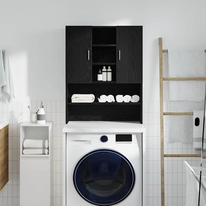 Washing Machine Cabinet Black Oak 70,5x25,5x90 cm