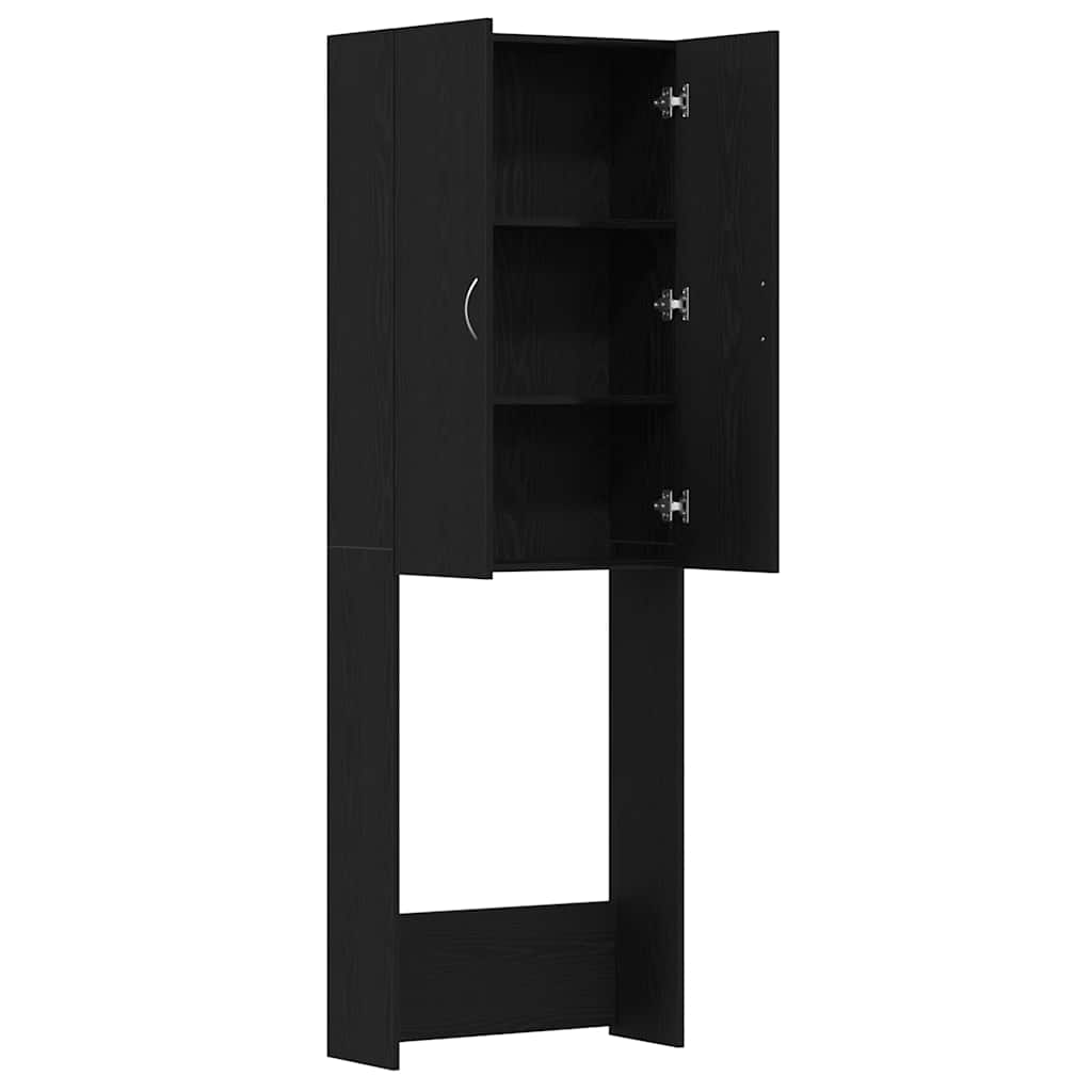 Washing Machine Cabinet Black Oak 64x25.5x190 cm