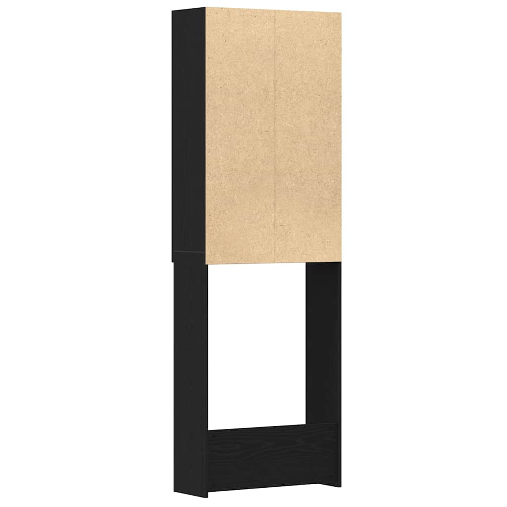 Washing Machine Cabinet Black Oak 64x25.5x190 cm