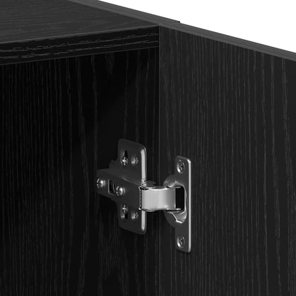 Washing Machine Cabinet Black Oak 64x25.5x190 cm