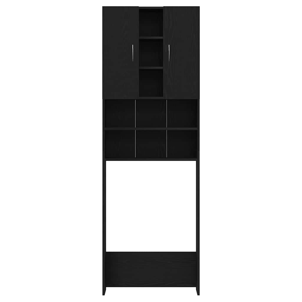 Washing Machine Cabinet Black Oak 64x25.5x190 cm