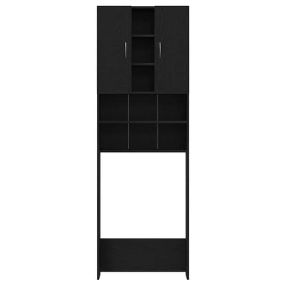 Washing Machine Cabinet Black Oak 64x25.5x190 cm