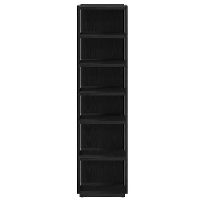Shoe Cabinet Black Oak 25x27x102 cm Engineered Wood