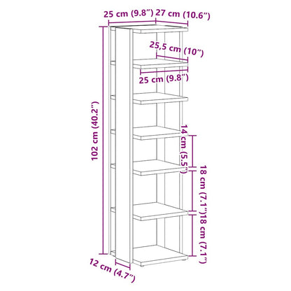 Shoe Cabinets 2 pcs Black Oak 25x27x102 cm Engineered Wood
